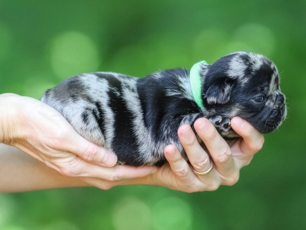 French Bulldog Breeder Huron TN – Topdog French Bulldogs Black merle French Bulldog puppy from experienced breeder in Huron Tennessee Topdog French Bulldogs